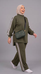 Ensemble Femme Oversize Sport-Chic - Vert Kaki