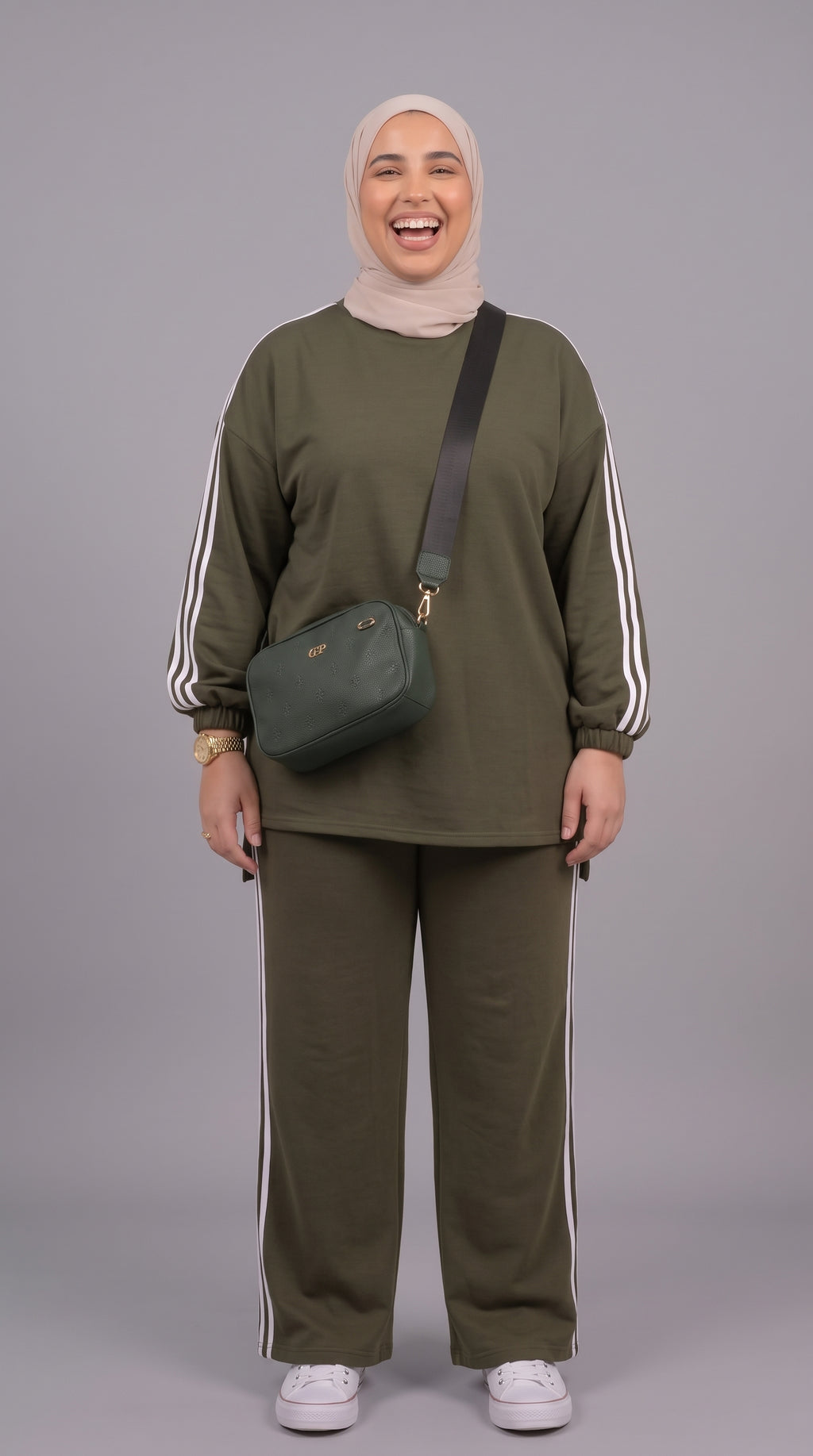 Ensemble Femme Oversize Sport-Chic - Vert Kaki