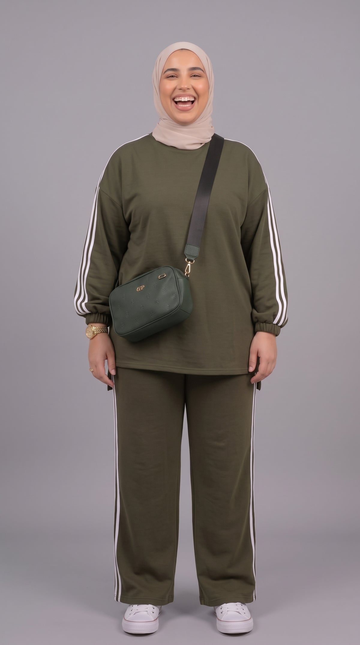 Ensemble Femme Oversize Sport-Chic - Vert Kaki