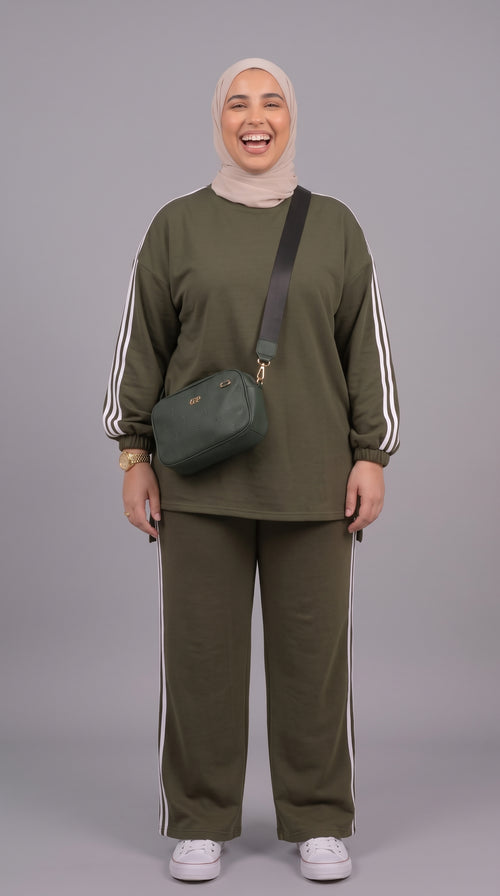 Ensemble Femme Oversize Sport-Chic - Vert Kaki